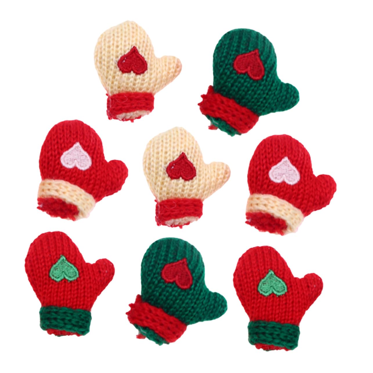 BESTonZON 8 Uds Guantes De Lana para Casa De Muñecas Árbol De Navidad Adornos De Papá Noel Árboles De Navidad Encantos De Navidad para Joyería Artesanía De Navidad Mini Adornos De Navidad