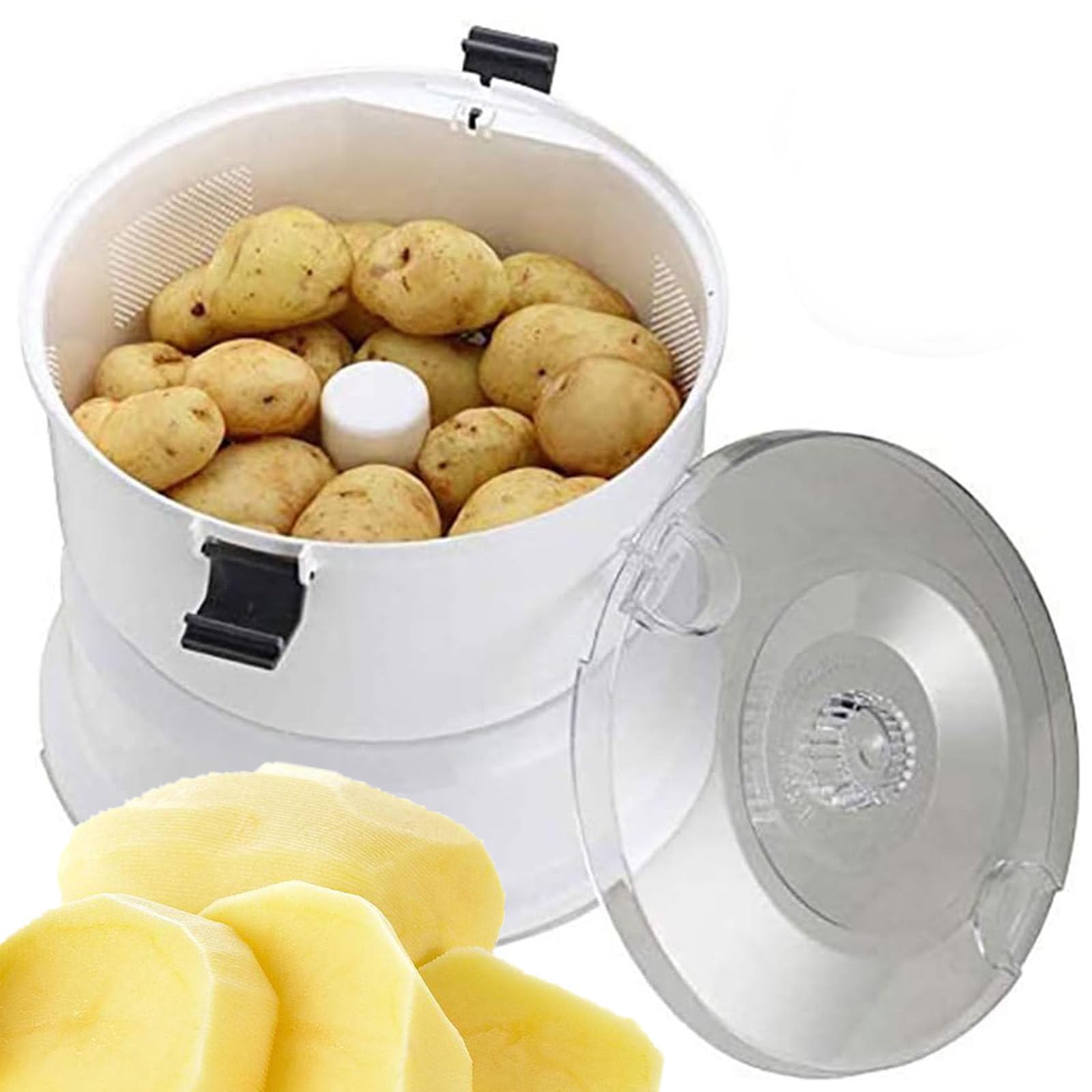 Pelador de Patatas eléctrico 2 en 1 de 85 W, pelador de Patatas eléctrico, pelador automático de Patatas, peladora Comercial de Frutas y Verduras
