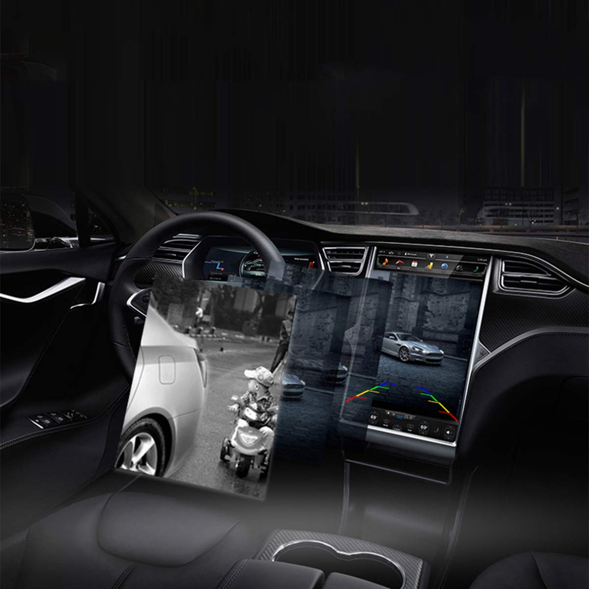 8 Sensor de estacionamiento ultrasónico con pantalla LED Sistema de radar para automóvil Detección de distancia de radar de estacionamiento de visión delantera y trasera de doble núcleo