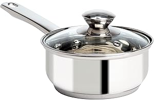Ecolution Tri-Ply Stainless Steel Sauce Pan with Encapsulated Bottom and Tempered Glass Lid