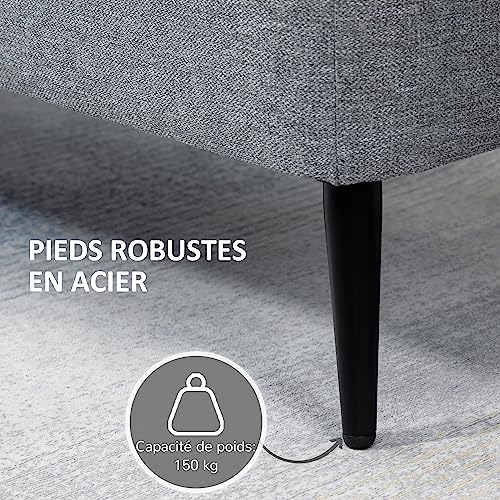 Banc de rangement compact gris avec coffre pour optimiser les petits espaces