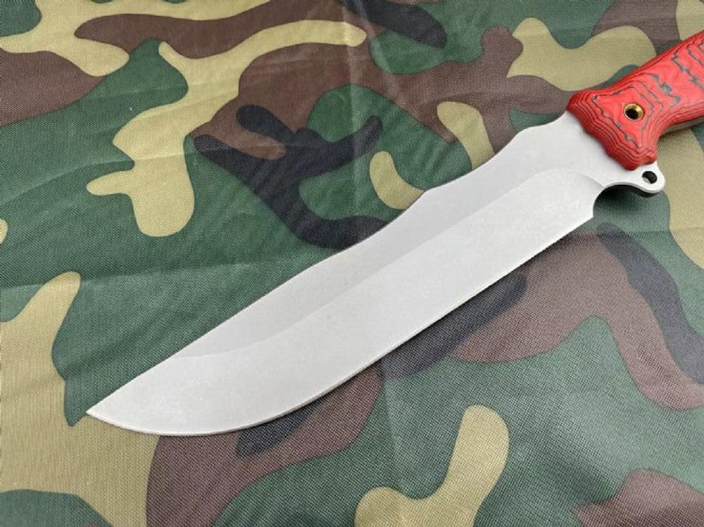 Genérico TEERMA PA6 Cuchillo Supervivencia Caza Monte bushcraft Camping Outdoor Campo - Con vaina cutánea, Se utiliza principalmente para la caza y el senderismo.