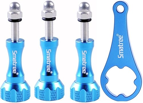 Smatree Juego de 3 tornillos de aluminio largos + llave compatible con GoPro 13, 12, 11, 10, 9, 8, 7, 6, 5, 4, 3+, Gopro MAX, GoPro 2018, cámaras de