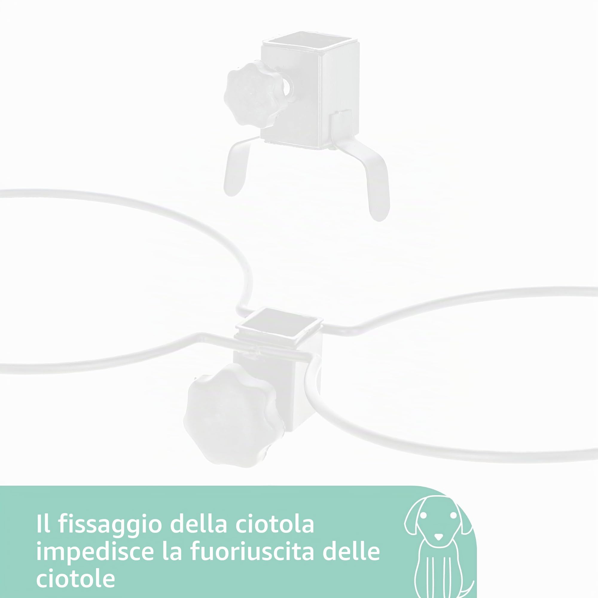 Kerbl Food Bar, ciotola per l'alimentazione del cane, regolabile in altezza, ciotole in acciaio inox, 1800 ml, 2800 ml