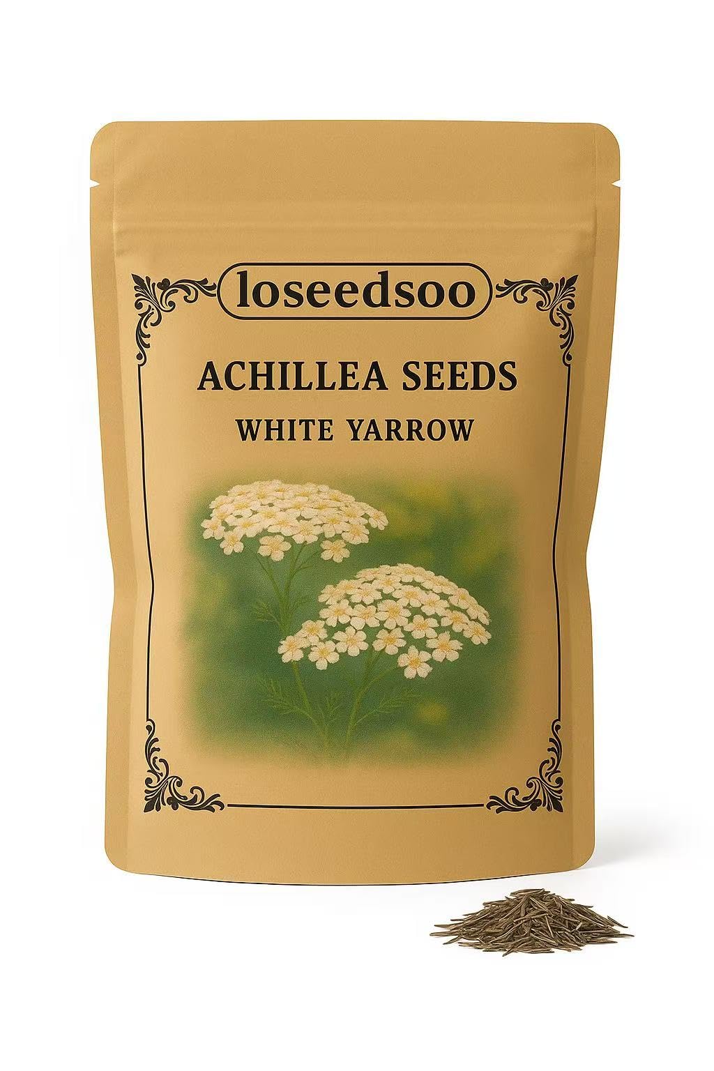 White Yarrow Seeds for Planting – 2g Bulk Pack (12000+ Seeds) – Non-GMO Heirloom Wildflower by Loseedsoo – Perennial, Easy to Grow, Pollinator