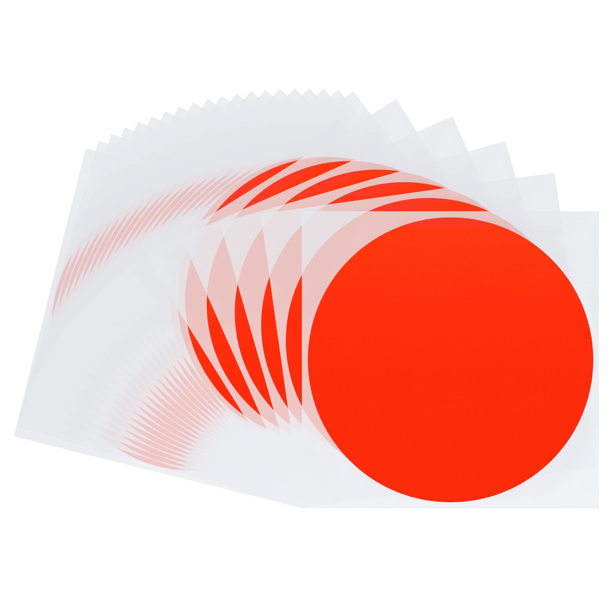 Hycodest 4 inch Fluorescent Round Colour-Code Labels Blank Dot Stickers, Pack of 25 Labels (Red)