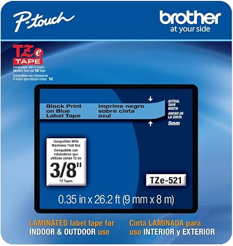 Miniatura 361 de Brother - Cinta de etiquetas laminadas P-touch M31, prémium, 0.47 pulgadas de ancho x 26.2 pies de largo, negra sobre transparente mate Negro sobre