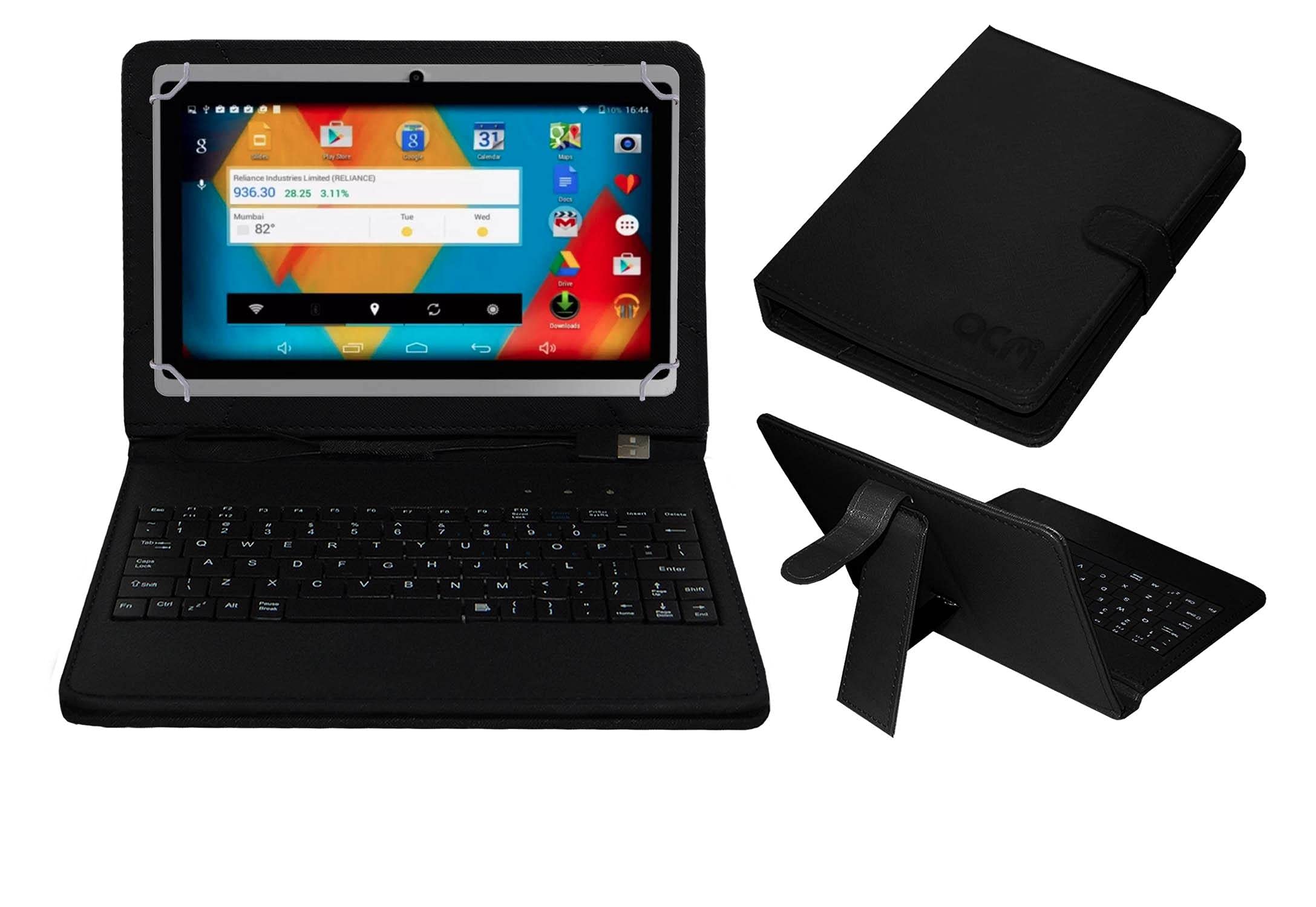 ACM USB Keyboard Case Compatible with Domo Slate X16s 7 Tablet Cover Stand Study Gaming Direct Plug & Play - Black