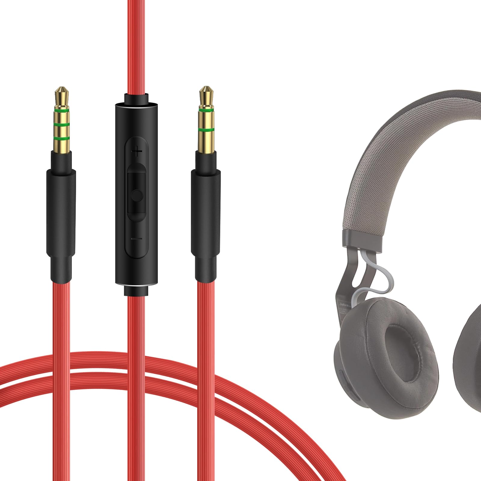 Geekria Audio Cable with Mic Compatible with B&O HX H9i H8 H9, B&W PX7 PX5 PX Headphones, 1/8
