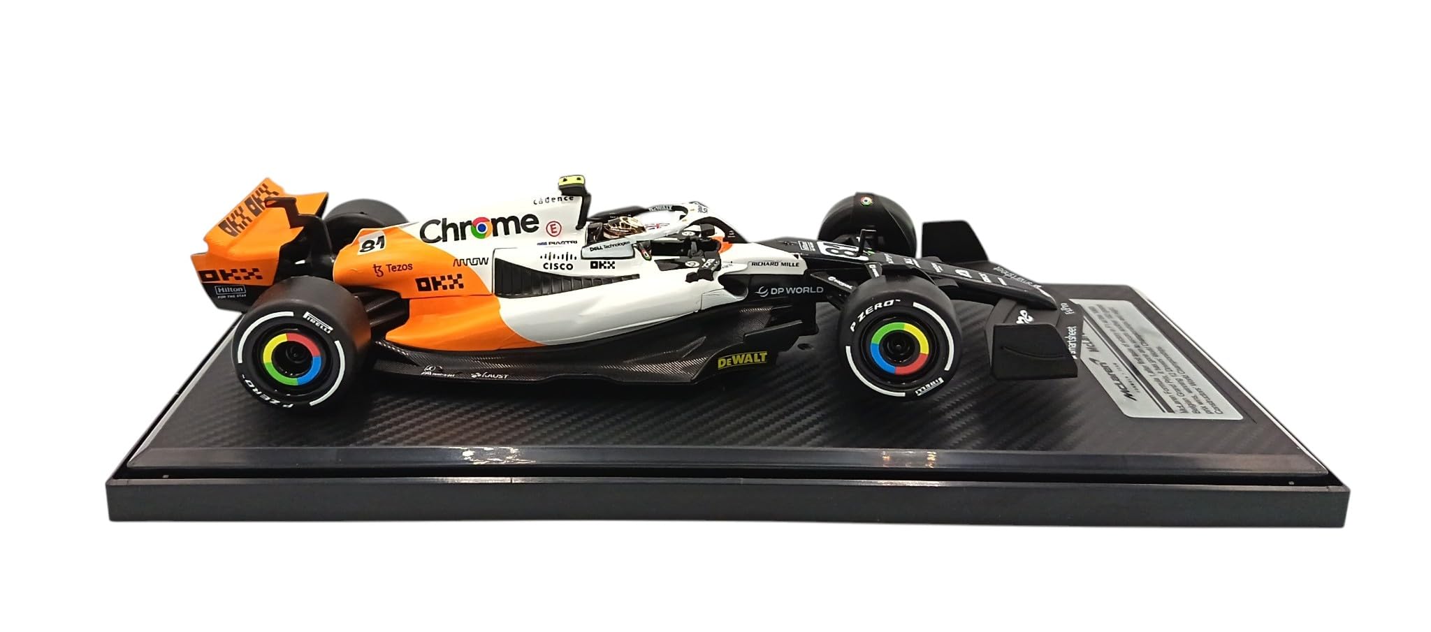 Coche de Fórmula 1 a Escala 1:24 con Casco de piloto, Compatible con McLaren MCL60 Piastri #81 2023 Gran Premio de Mónaco 10.º - CCA 81-68203