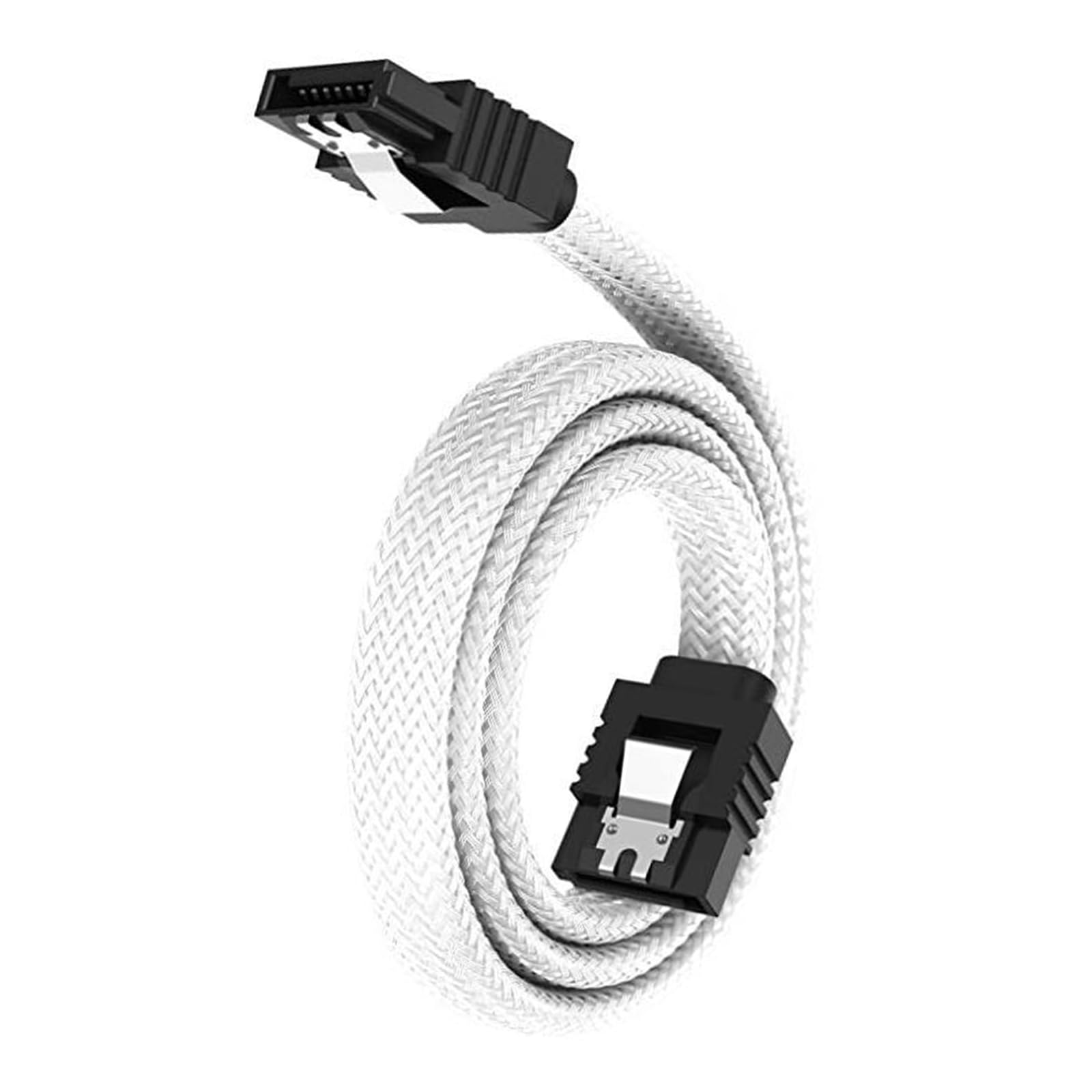 Tsophreniq SATAIII 6Gbps Data Transfer Cable 50cm Nylons Braideds Locking Latches for HDDs HDDs Internal Storage with Connectors