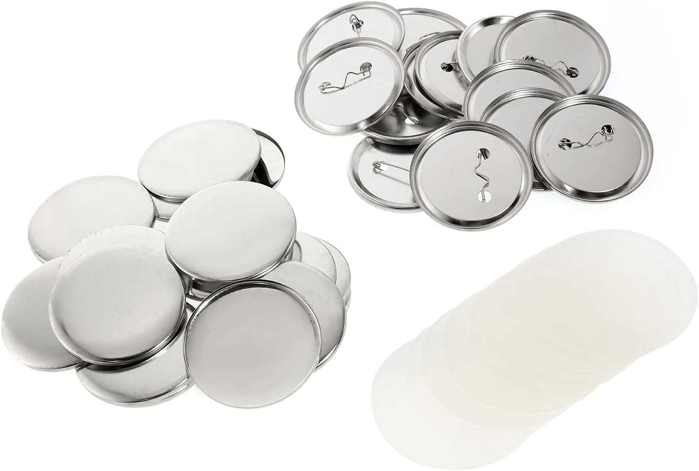 DynaLiving Button Blanks 58 mm/2.28 Inch Metal Round Badge Button Pin