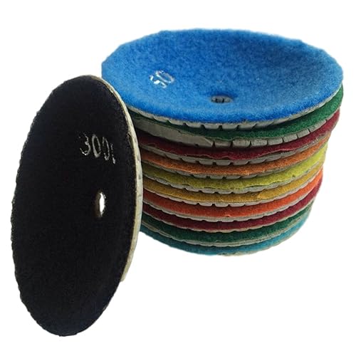 Miniatura 5 de Easy Light 7 Unids 4 "diamante húmedo convexo cóncavo Turbo hoja pulir almohadillas para granito mármol piedra arena 50-3000