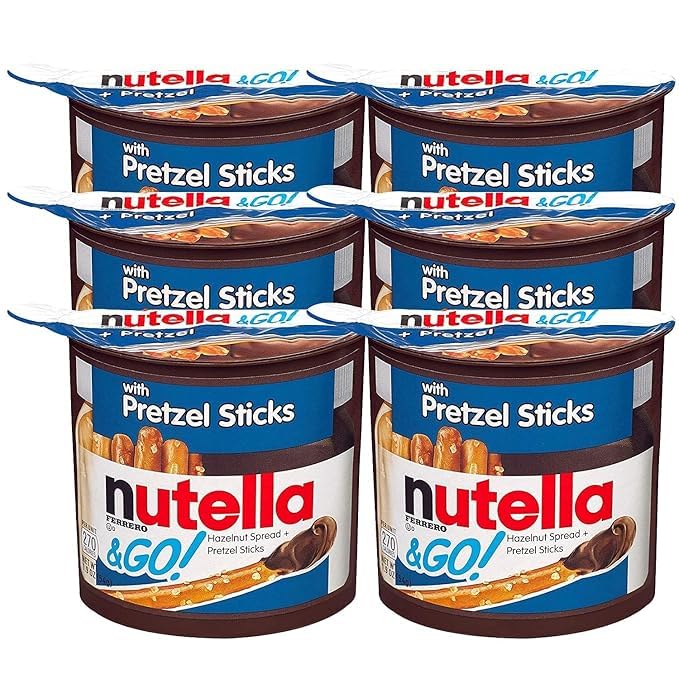 Nutellas Hazelnut Spread & Pretzels Sticks &Go! "Blue" (Pack of 6), 54g Each (Imported Italy)
