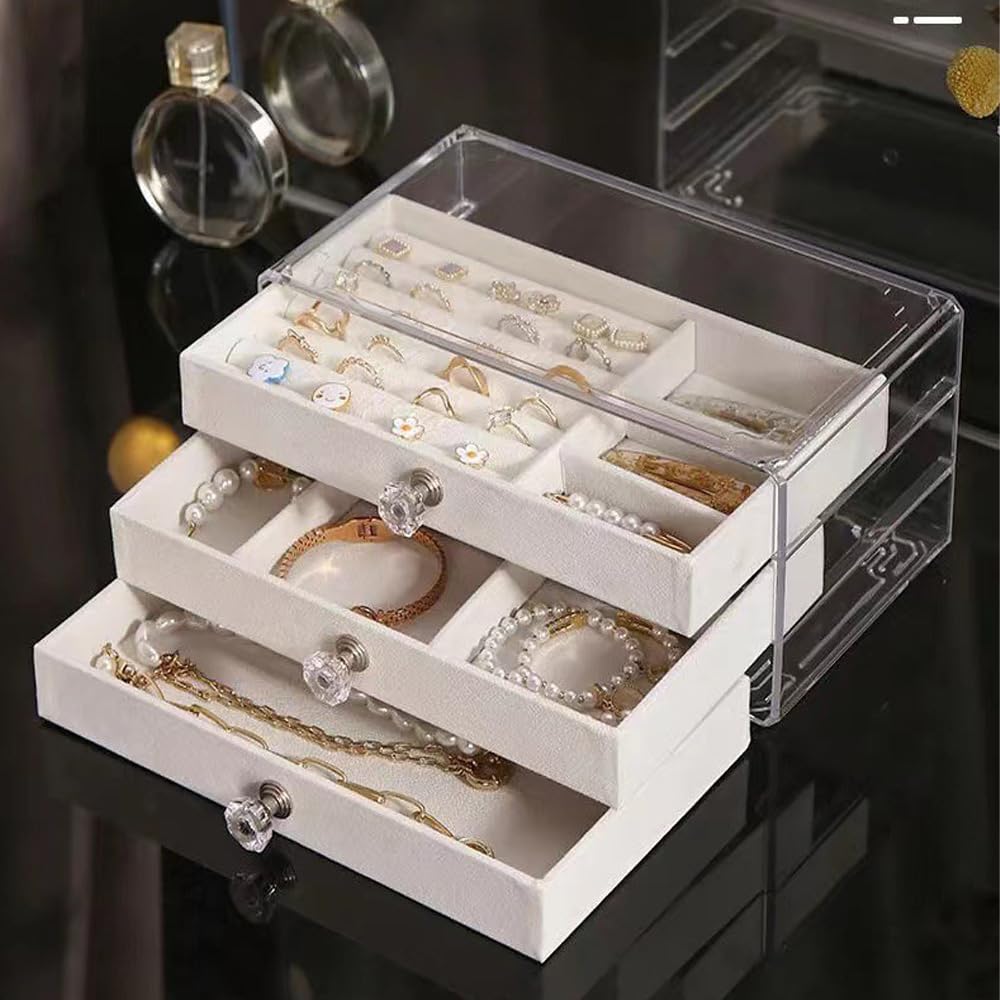 Portagioie 3 Livelli Con Chiusura - Scatola Per Gioielli Da Viaggio Con Specchio, Ideale Regalo - Foto 4