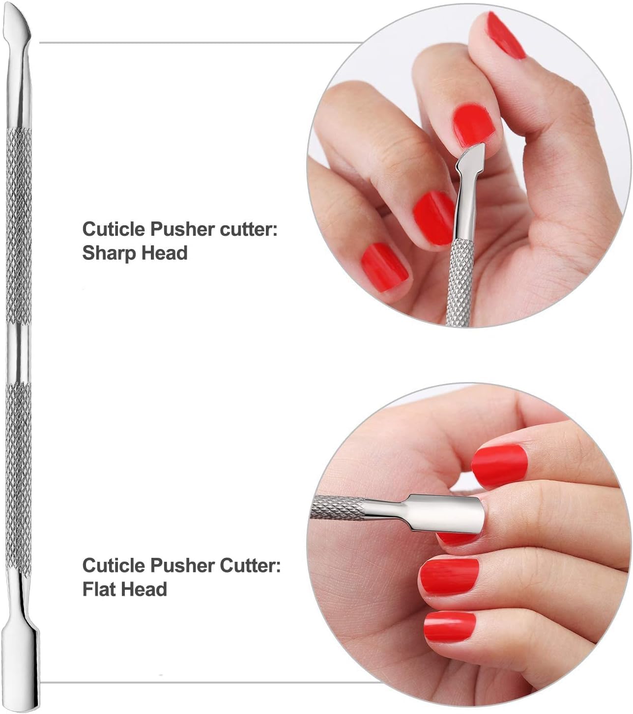 4 Piezas Alicate para Cutículas y Herramienta de Cortador de Cutículas,Removedor Profesional de la Cutícula y Empujador de Cuticulas,Pedicura y Herramientas de Manicura para Muerta y Cutícula