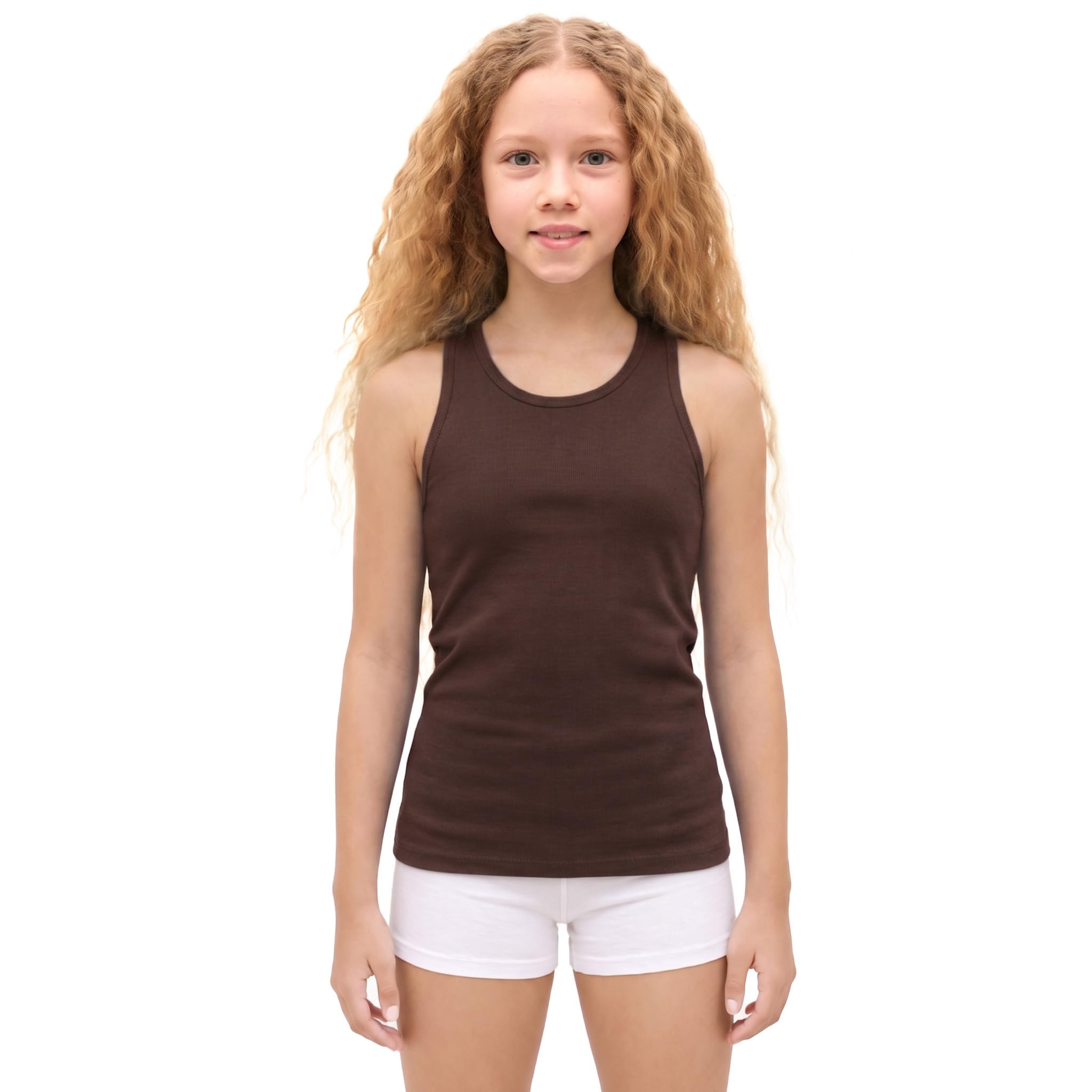 Lilax Girls Brown ' Racerback Tank Top 4T