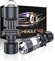 HDYEGIOU H4/9003/HB2 Bulbs - 30,000LM 6000K White Mini Projector Lens Kit, 300% Brighter Hi-Lo Beam, Clear Cutoff
