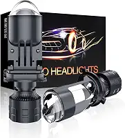 Lâmpadas H4-30.000LM Extremamente Brilhantes 6000K Branco Hi-Lo Beam Função com Linha de Corte Transparente, Kit de Retrofit de Mini Lente de Projetor H4/9003/HB2