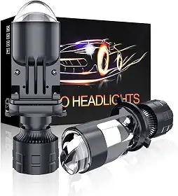 Lâmpadas H4-30.000LM Extremamente Brilhantes 6000K Branco Hi-Lo Beam Função com Linha de Corte Transparente, Kit de Retrofit de Mini Lente de Projetor H4/9003/HB2