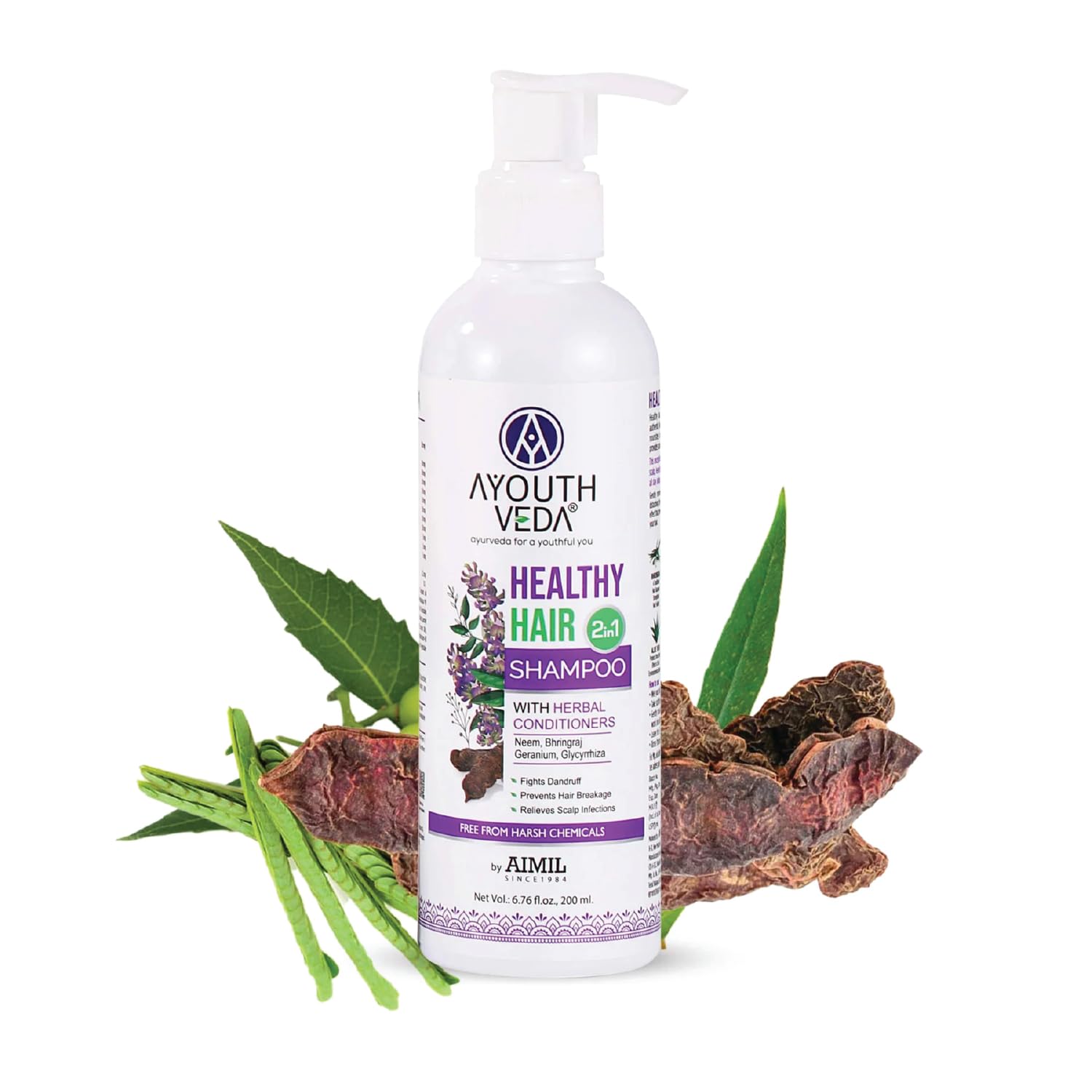 Healthy Hair Shampoo 200ml With Bhringraj and Shikakai | Best Hair Shampoo for Women | Control Hair Breakage & Dandruff | Herbal Conditioner & Cleansers(Pack Of 1, 200ml)