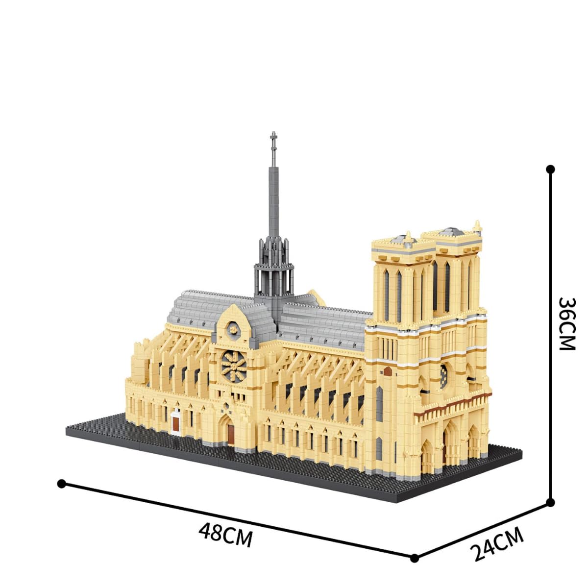 Notre Dame de Paris Bausteine Bausatz, Gedenk Architektur Modellbausatz, Weltberühmter Wahrzeichen Architektur Haus Bauklötze, Modular Haus Modell Kit für Erwachsene