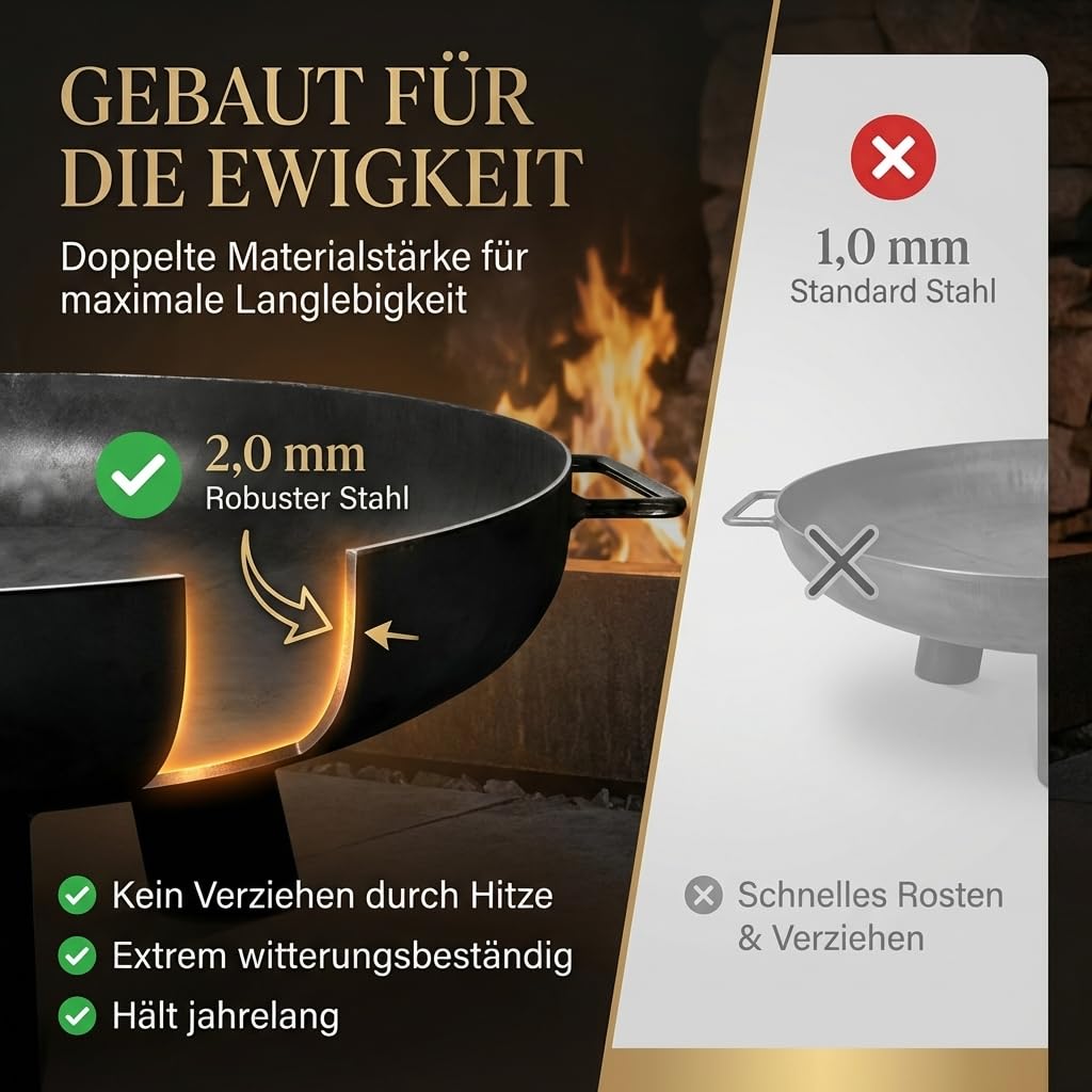 Feuerschale Kreta 60 cm Feuerstelle Garten Terrasse Balkon