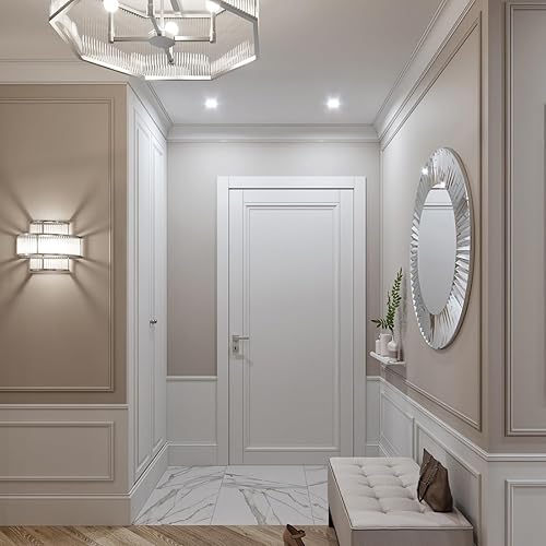 Miniatura 4 de Birdeco Paquete de molduras de pared de acento Todos los bordes precortados, piezas de moldeo de pared imprimadas de fábrica para hacer 1 superior y