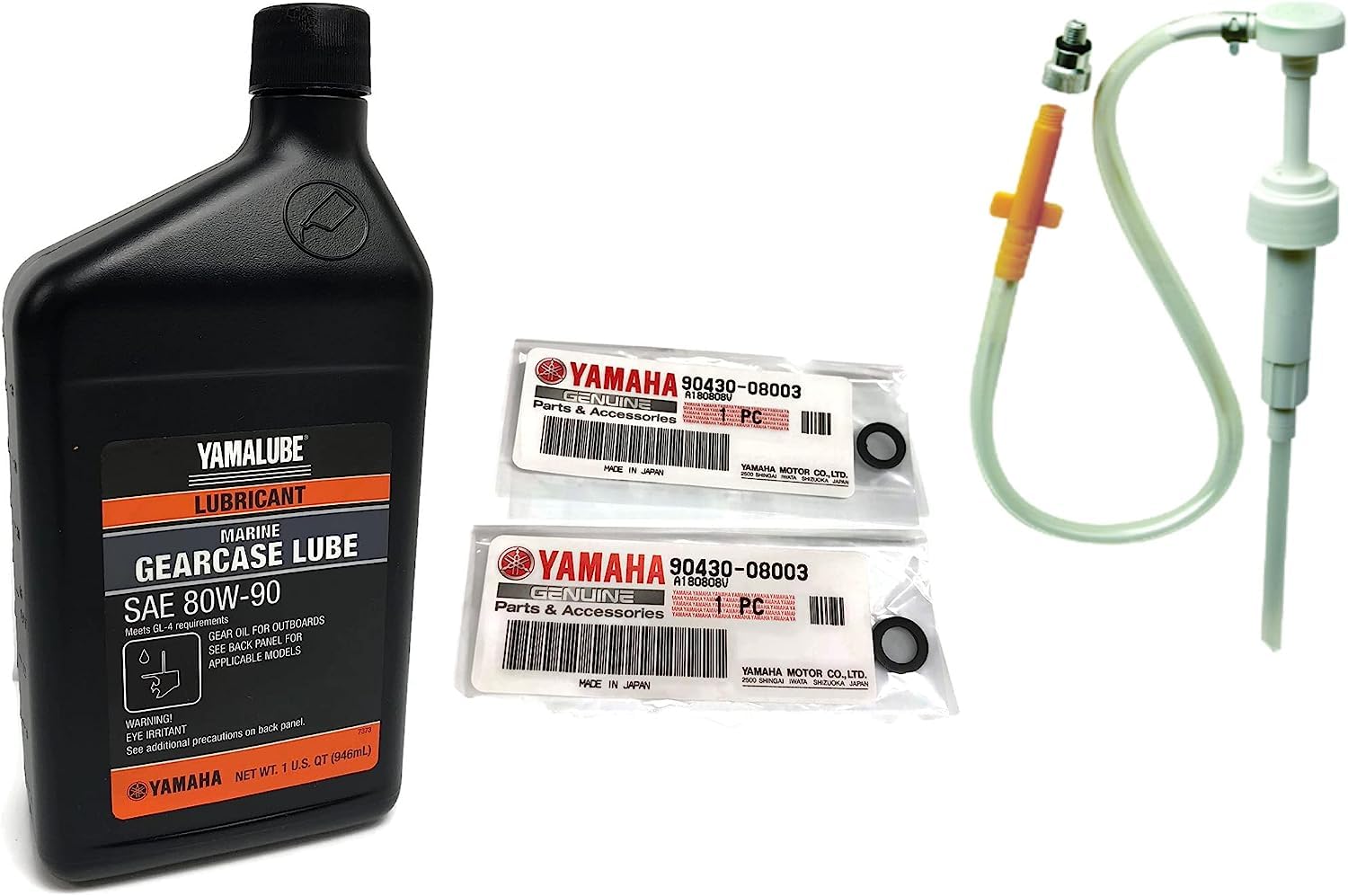 YAMAHA Original OEM Yamalube ACC-GEARL-UB-QT Marine Lower Unit Gearcase Lube - 1 Quart Kit with Pump and Gaskets