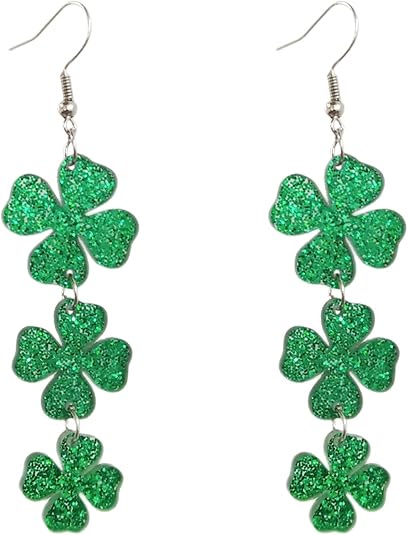 🍀 St. Patrick's Day Outfit Inspiration: Shamrock Dangle Earrings