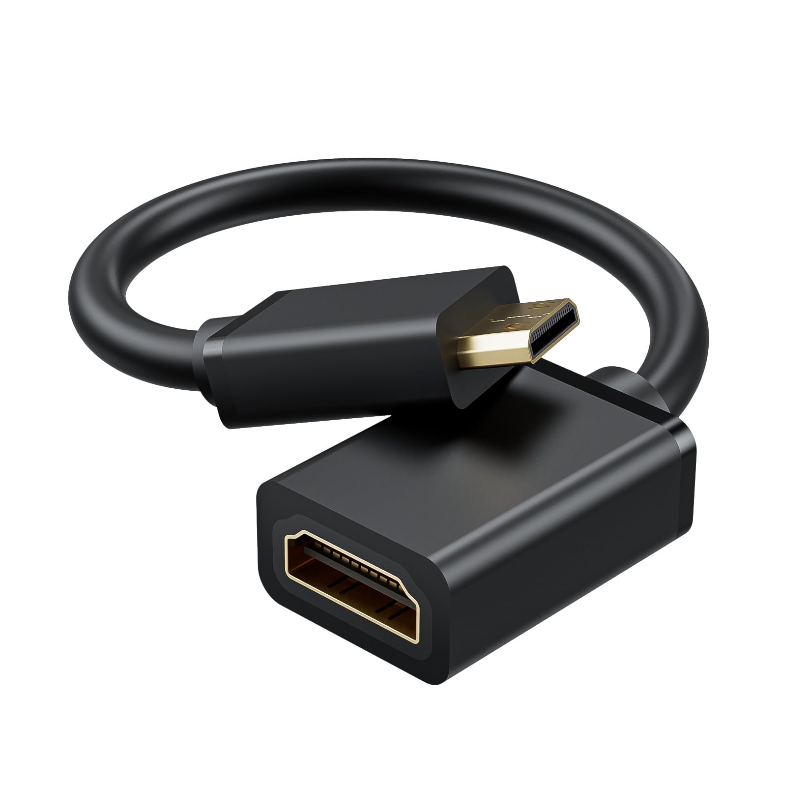 Mini HDMI to HDMI Adapter 4K, Mini HDMI Male to HDMI 2.0 Female Cord, Support 4K@60Hz HDR 3D Dolby 18Gbps, Ideal For DSLR, Raspberry Pi, Camcorder, Graphics Card, Laptop, Tablet, HDTV, Projector, 30cm
