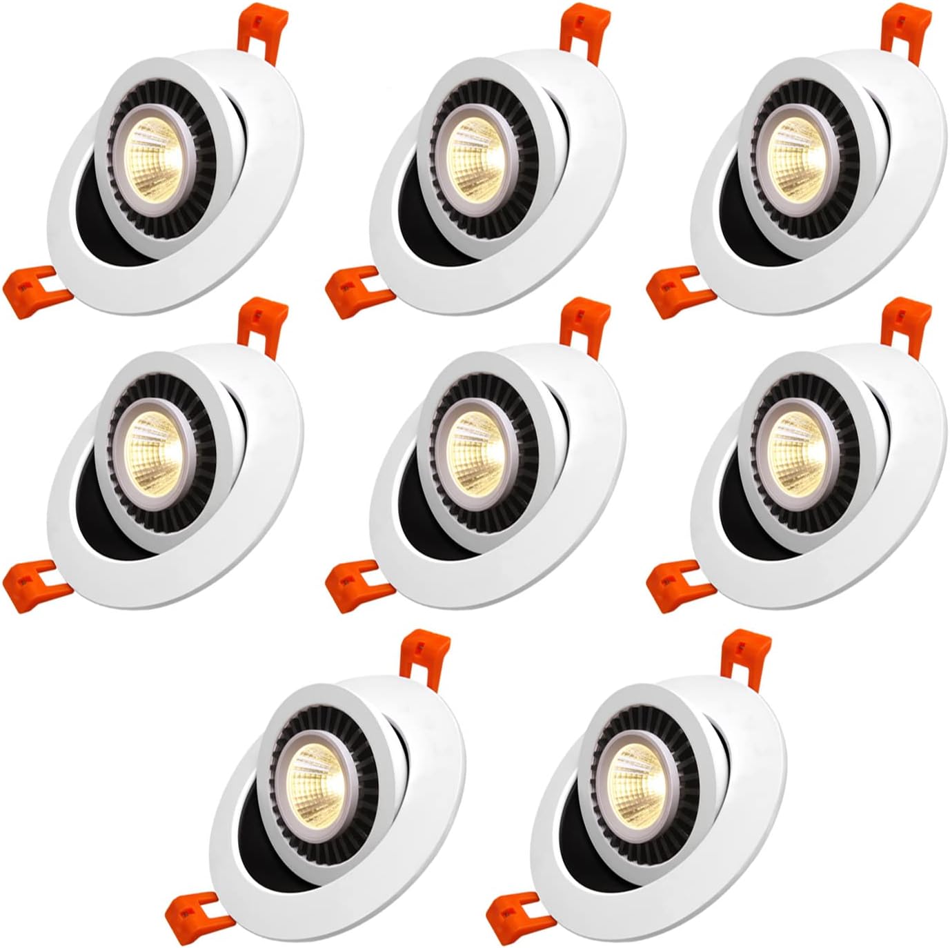 8PCS Recessed Spotlights 3.5 Inch,LED/COB Adjustable Directional Downlight,7W Ceiling Recessed Lighting,CRI 90 Non-Dimmable Ceiling Light