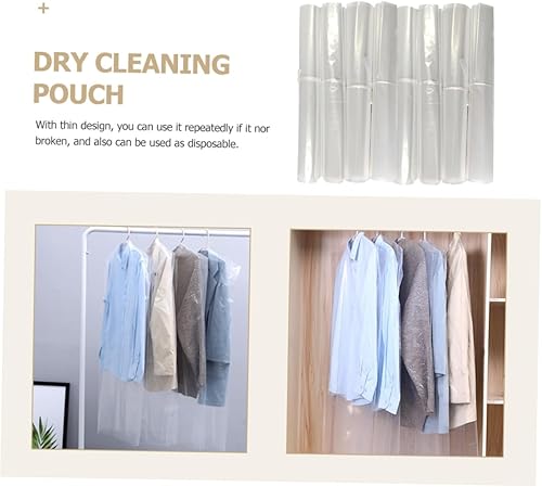 Miniatura 2 de 60 bolsas de tintorería, cubierta de ropa para trajes, cubiertas de ropa de plástico impermeables para tiendas de limpieza en seco y uso doméstico