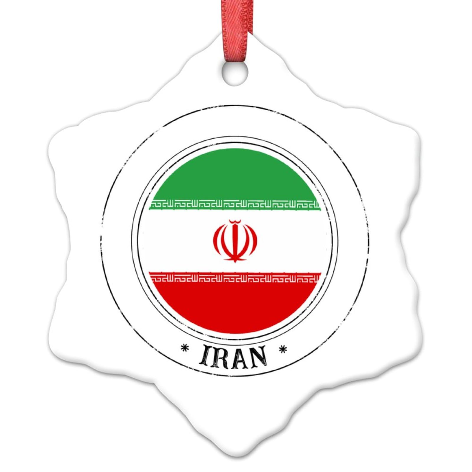 LITTLEGROVE SEEDS Iran Flag Christmas Ornaments Iran Ornament for Christmas Tree Decor Country City Souvenir Personalized Christmas Ornaments 2023 Keepsake Xmas Anniversary Holiday Birthday Gift