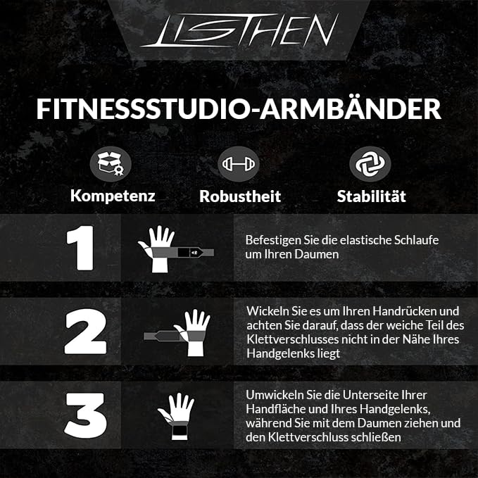 Polsini Myfitsport67 Per Palestra - Fasce Elastiche Con Laccio Per Pollice, Ideali Per Sollevamento Pesi E Crossfit (Nero) - Foto 9