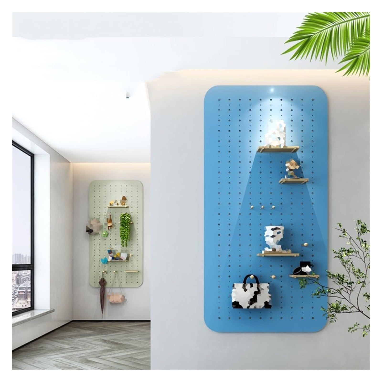 Muro Panel Perforado Para Herramientas Kit Combinado De Tablero Perforado, Tablero Perforado De Madera, Estante De Almacenamiento De Organización Montado En La Pared For Cocina, Garaje, Oficina, Dormi