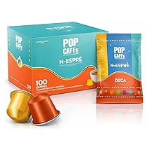 POPCAFFÉ Nesprè 100 Capsule Decaffeinato Compatibili Nespresso – Espresso Decaffeinato Cremoso, Gusto Equilibrato, Capsule Compatibili con Macchine Nespresso