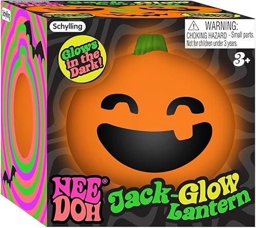Miniatura 2 de NeeDoh - Jack-Glow-Lantern - Juguete sensorial suave para ansiedad - Pelota antiestrés coleccionable - A partir de 3 años - NDWJGL23