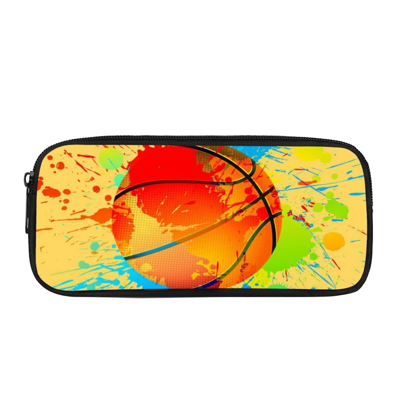 COEQINE Basketball Print Pencil Pen Case Lightweight Portable Pencil Bag Pouch Box Organizer for Kids Boys Girls Size 4-5 — image 1