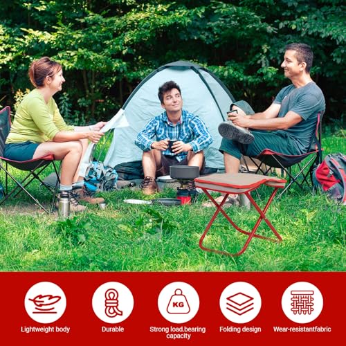 Campinghocker Faltbarer Camping Hocker Tragbarer Klapphocker, 25 cm Höhe Mini Sitzhocker Klappbarer, Kleiner Leicht Falthocker Stool Campingstuhl für Reisen Outdoor Wandern Garten Strand Angelhocker – Bild 6