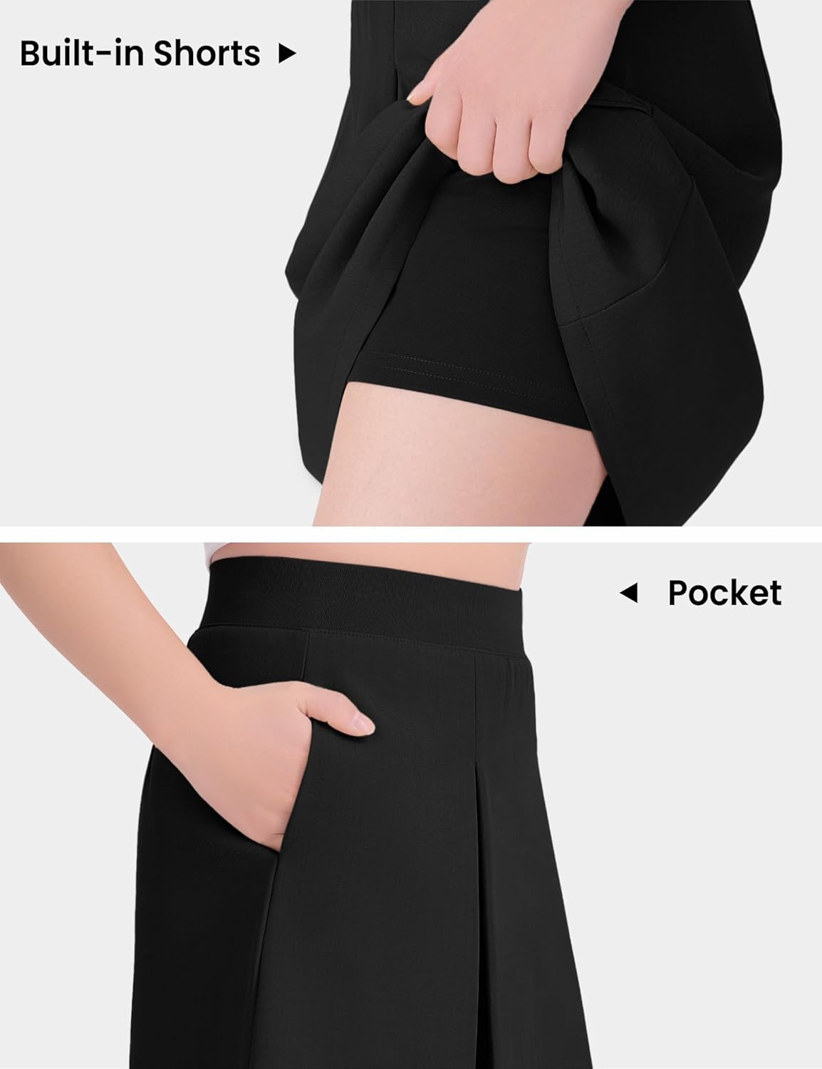 KEREDA Girls School Uniform Pleated Pull-on Scooter Skirts with Undershorts Kids Skorts with Pockets - Image 6