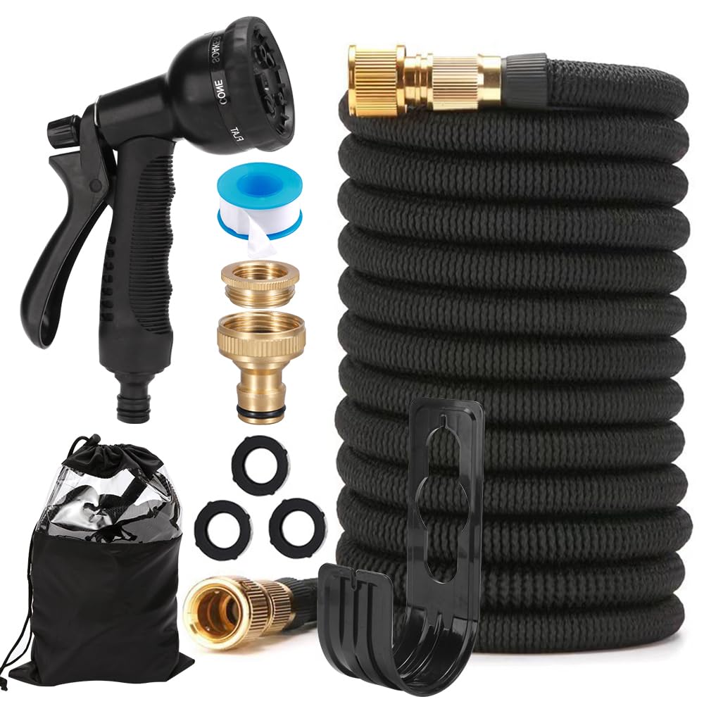 Manguera Extensible 50FT/15M, TGKYK Mangeras Jardineria Flexible con 6 Boquillas de Rociado de Función, Manguera de Jardin, Mangueras Extensibles Jardin para Riego de Jardín, Lavado de Coches