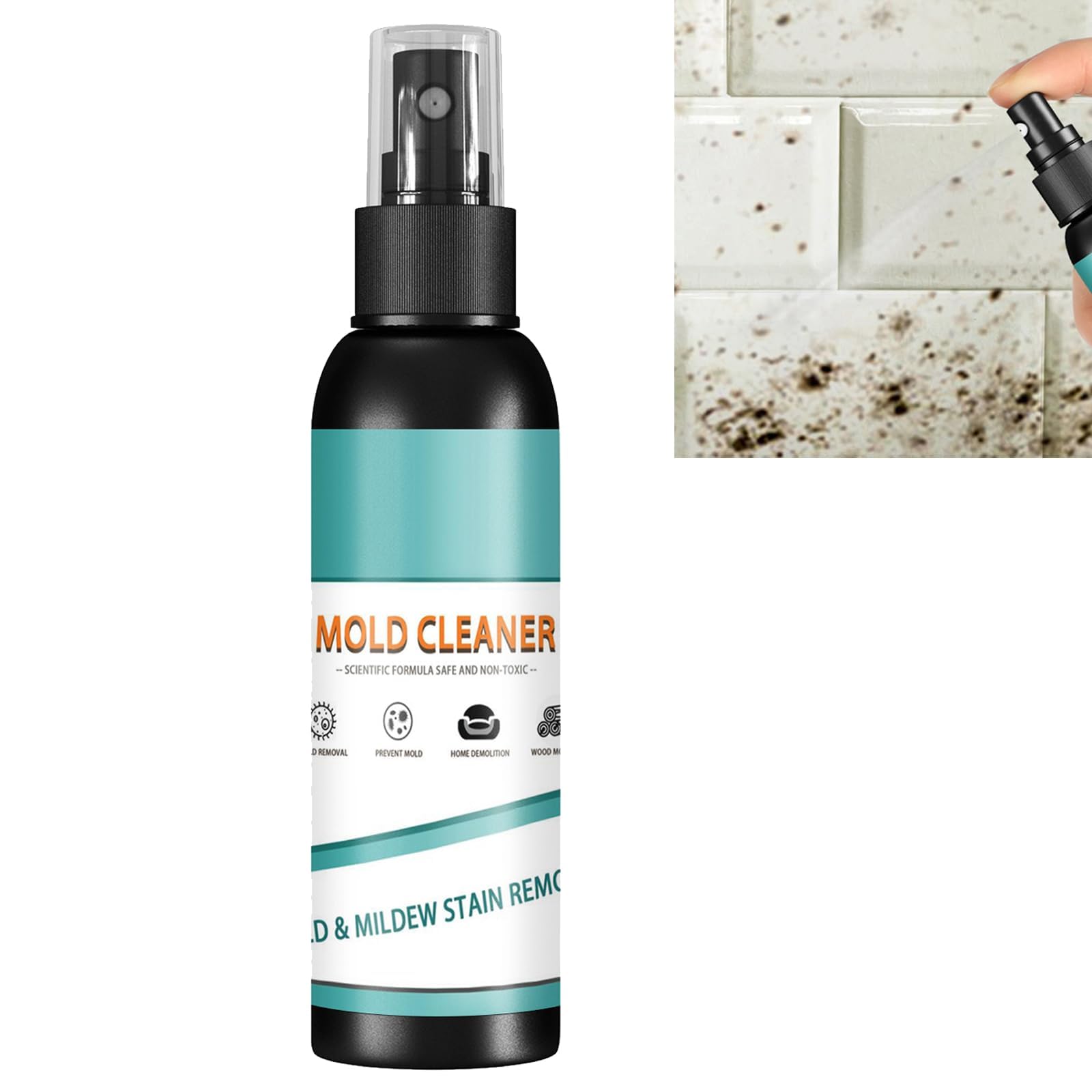 Azonee Ceramic Tile Mold Removal Cleaner,Wall Wold Remover Cleaner, Powerful Mildew and Stubborn Stain Spray for Walls, Furniture, and Household Use, Effective Mold Spot Remover