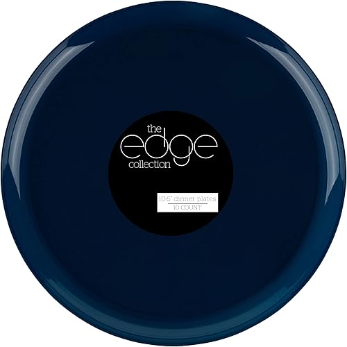 Paquete de 30 platos de plástico azul oscuro de 107 pulgadas Colección de bordes de alta calidad pesados elegantes platos desechables