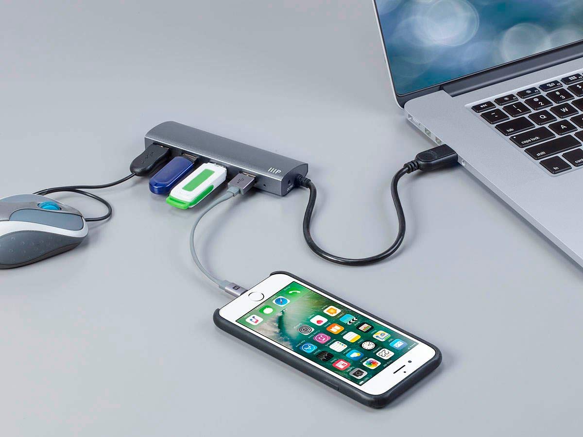 Monoprice Hub USB 3.0 4 Ports en Aluminium