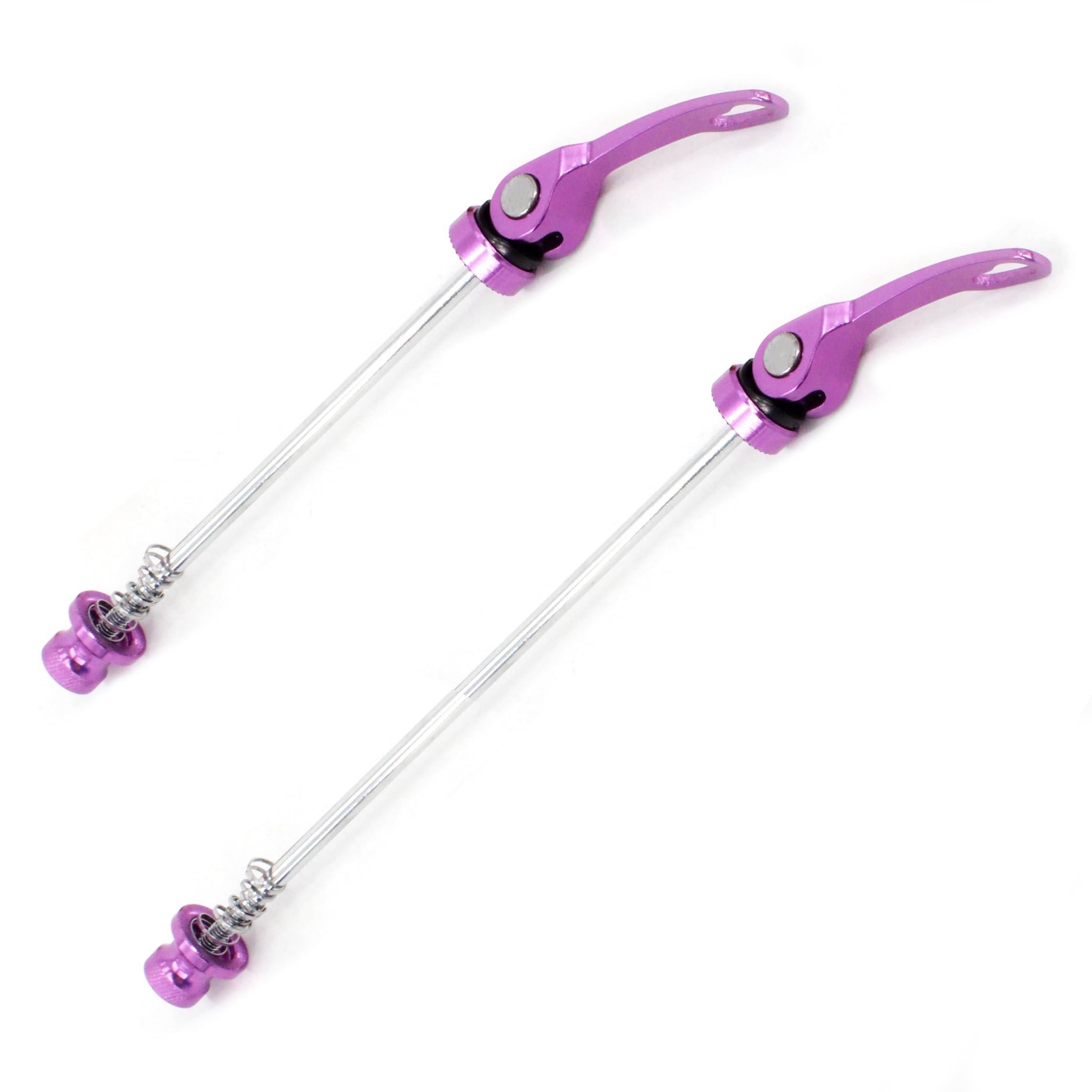 rningo 2pcs QR Skewers High-Strength Alloy Quick Release Skewers Front 115 mm Rear 147 mm Axle Set Fit for Road Bike(Purple)