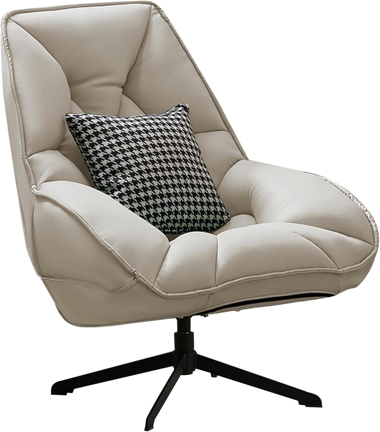 ラウンジチェア アームチェア 回転 ソファ ミッドセンチュリー Amazon.co.jp: フェイクレザー回転ソファチェア、リビングルーム回転