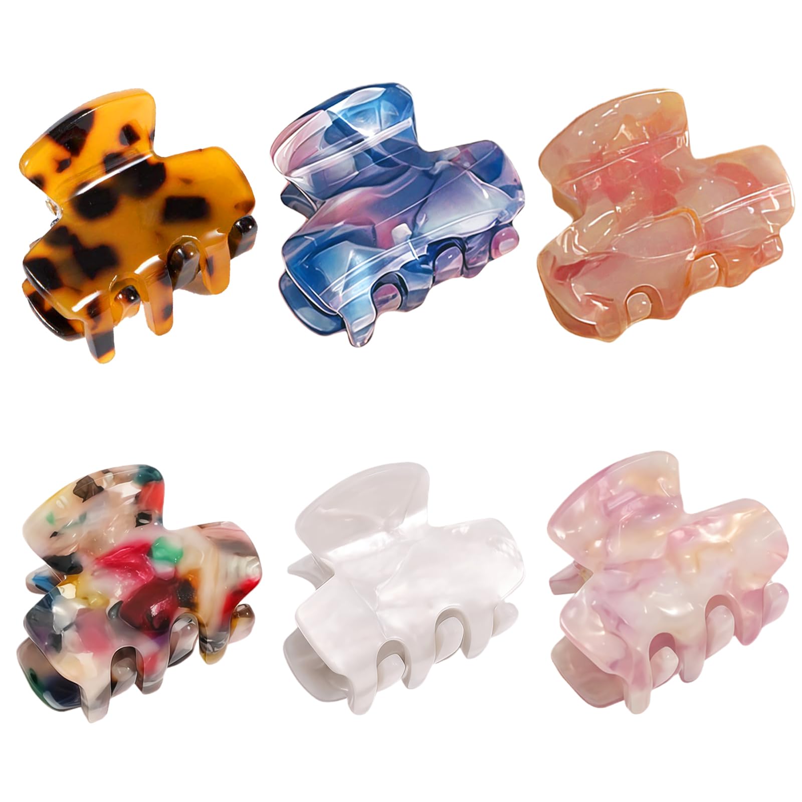 Aucuu Blumen-Haarklammern 6/8 Stück, Flower Hair Clips, Mehrfarbige Acryl Haarspange, Rutschfeste Haarklammern, Starker Halt, Hawaii Haarspangen, Blume Haarspangen Damen für Dickes Dünnes Haar