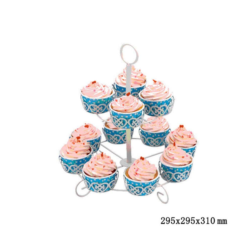 Supporto per Torta Nuziale, espositore a Torre per Torte, Confezione da 2 Pezzi, per Cupcake Appena sfornati, per Torte, Frutta e Dessert (Bianco a 3 Livelli)