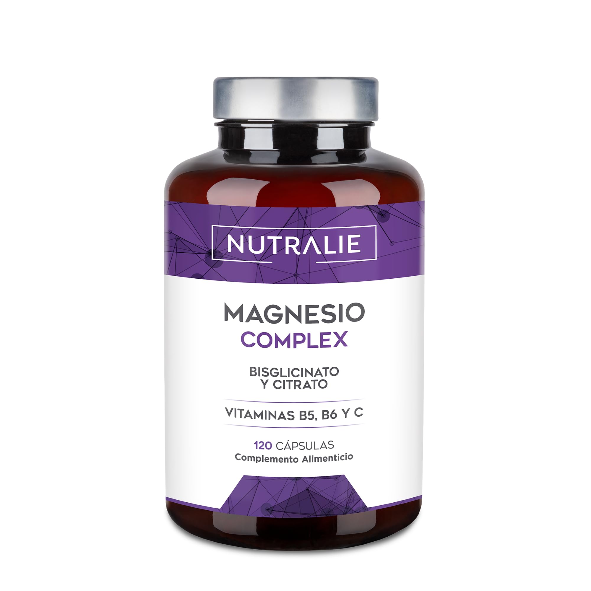 Citrato de Magnesio 1545mg + Magnesio Bisglicinato 600mg - Reduce Cansancio y Fatiga - Magnesium Complex Alta Biodisponibilidad - 120 Cápsulas Veganas Nutralie
